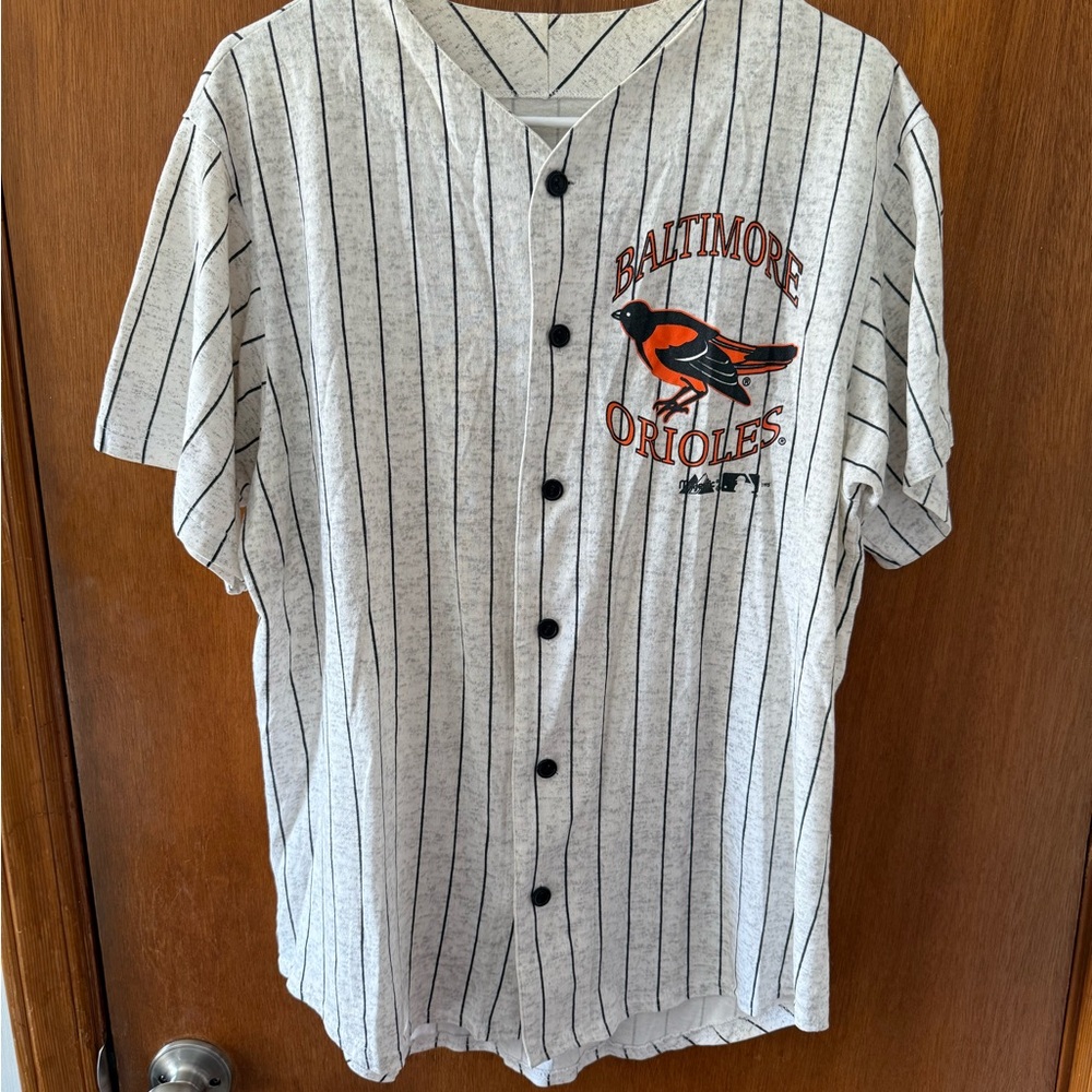 Majestic Baltimore Orioles Gray Pinstripe Jersey